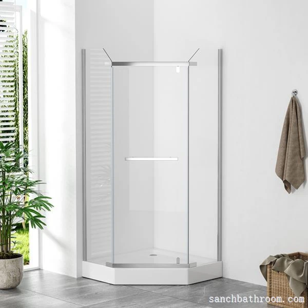 Semi Frameless Pivot Shower Enclosure With Integrated Shower Tray