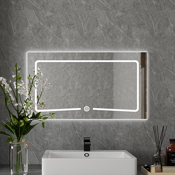Grands miroirs muraux de salle de bains à LED avec grossissement de loupe circulaire intégré pour le maquillage ou le rasage cosmétiques