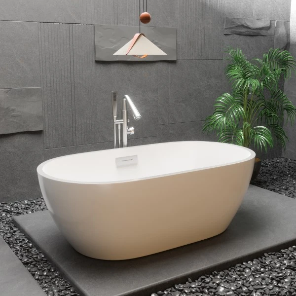 Rectangular Simple Freestanding Bathtub White