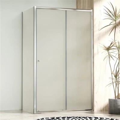 Cabine de douche oblongue avec verre coulissant