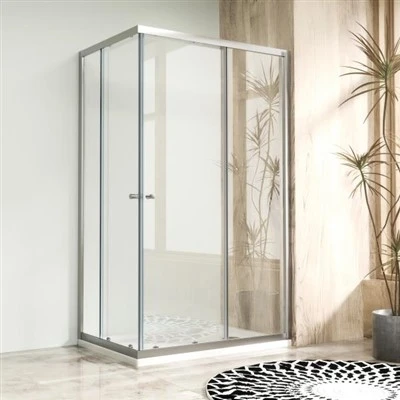 Cabine de douche rectangulaire avec receveur blanc