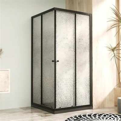 Cabine de douche carrée avec cadre noir